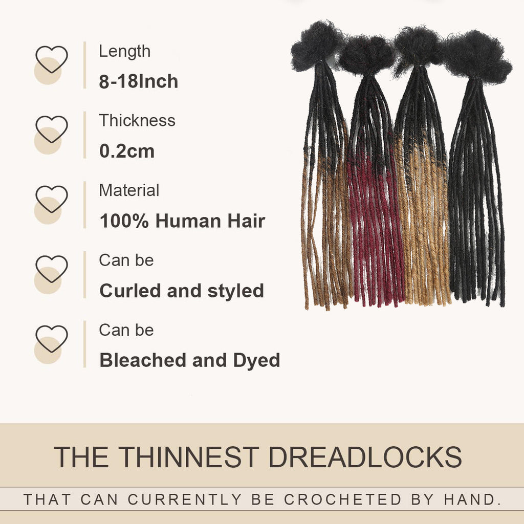 Dreadlocks cheveux humains Dreadlocks africains à la main