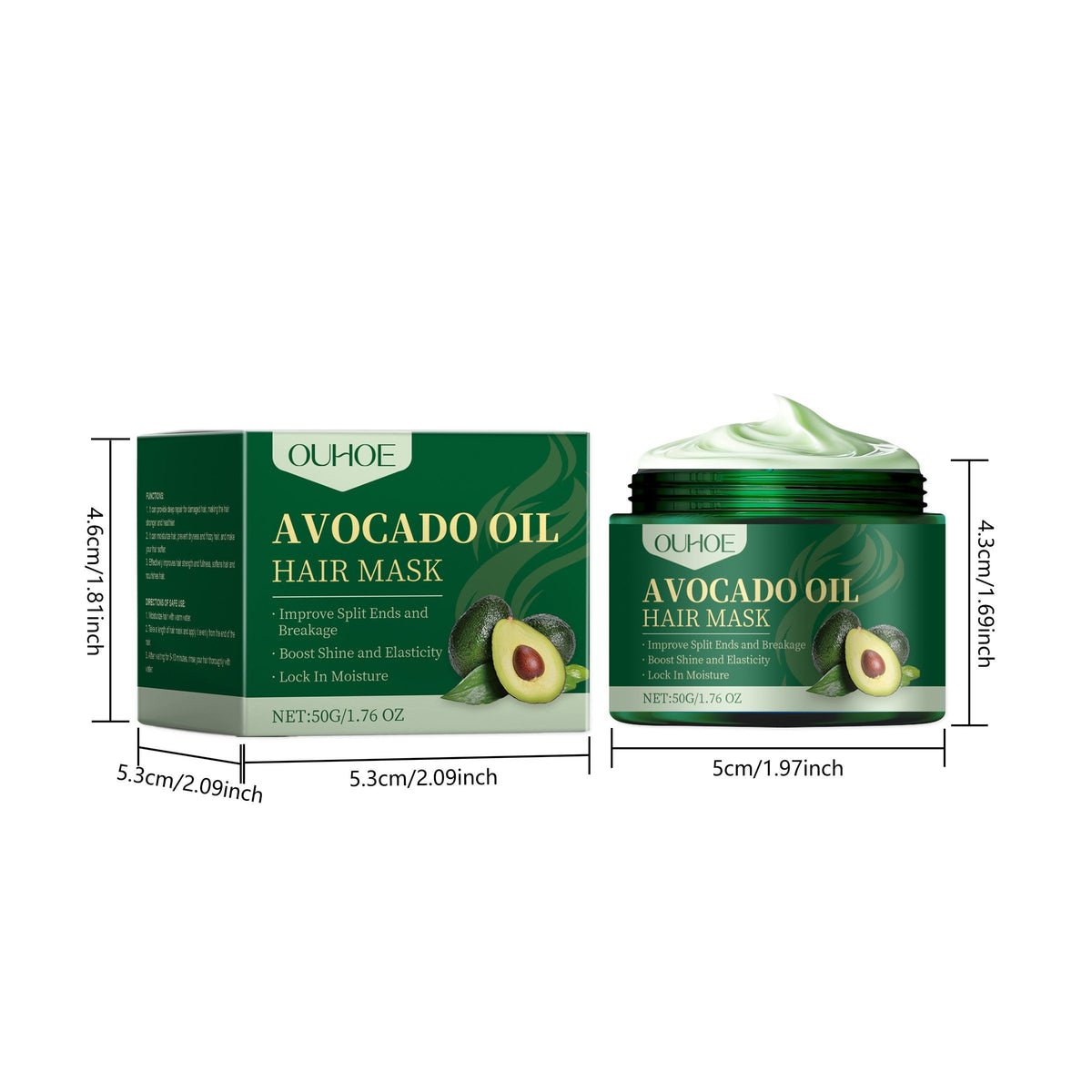 OUHOE Huile d'avocat Masque capillaire