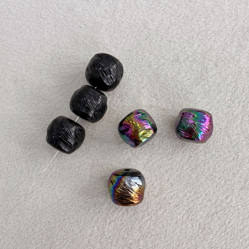 Perles d'espacement à barres acryliques texturées en ligne fine
