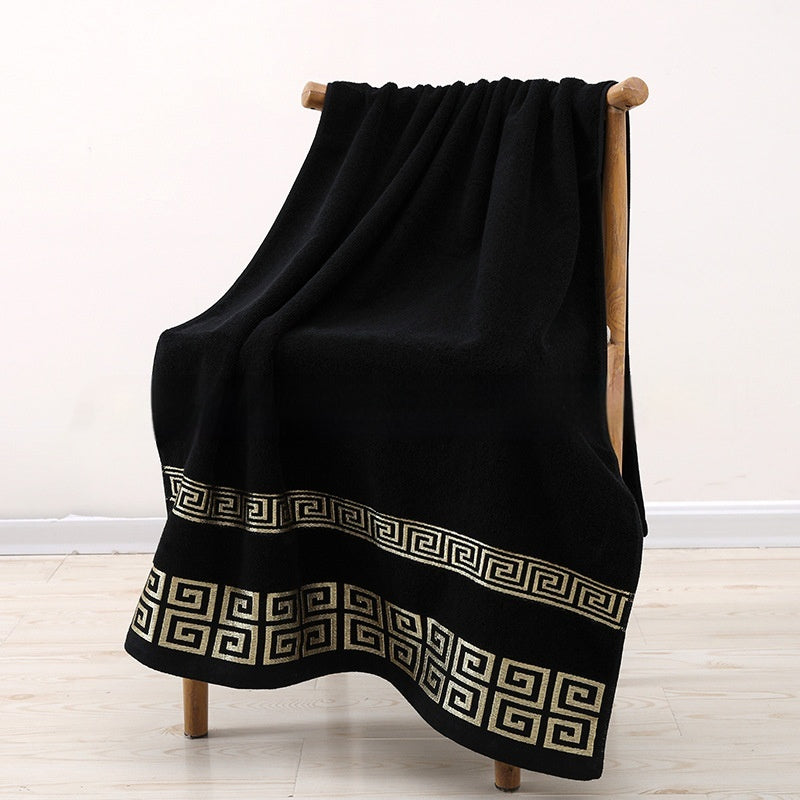 Large Satin Jacquard Beach Serviette de bain en coton