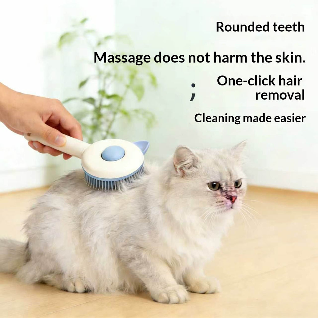 Self-cleaning cat brush for hair