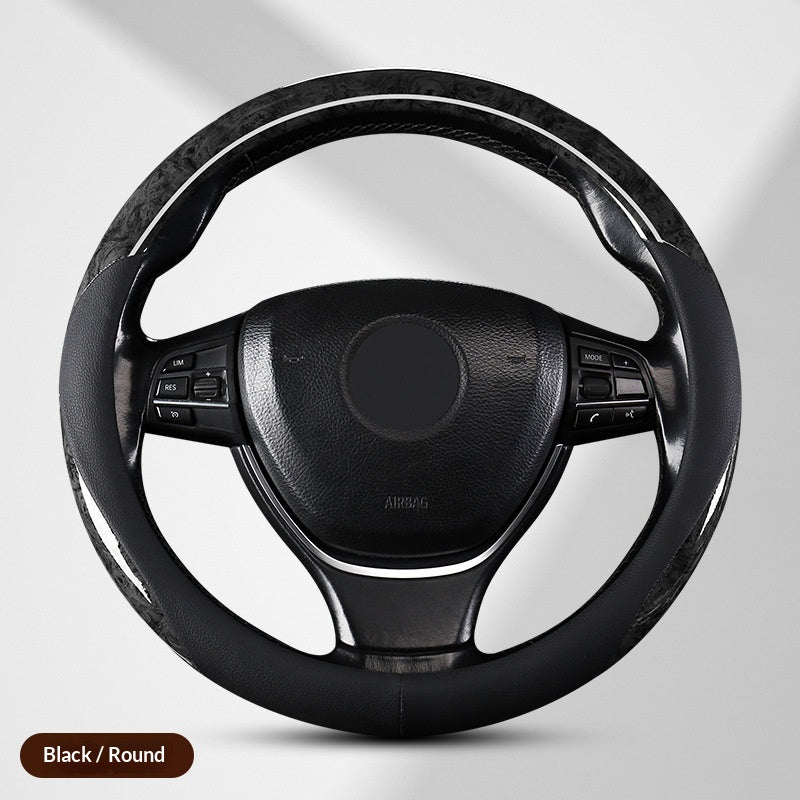 Couverture de volant de voiture Peach Wood Grain All-saison Universal Fit