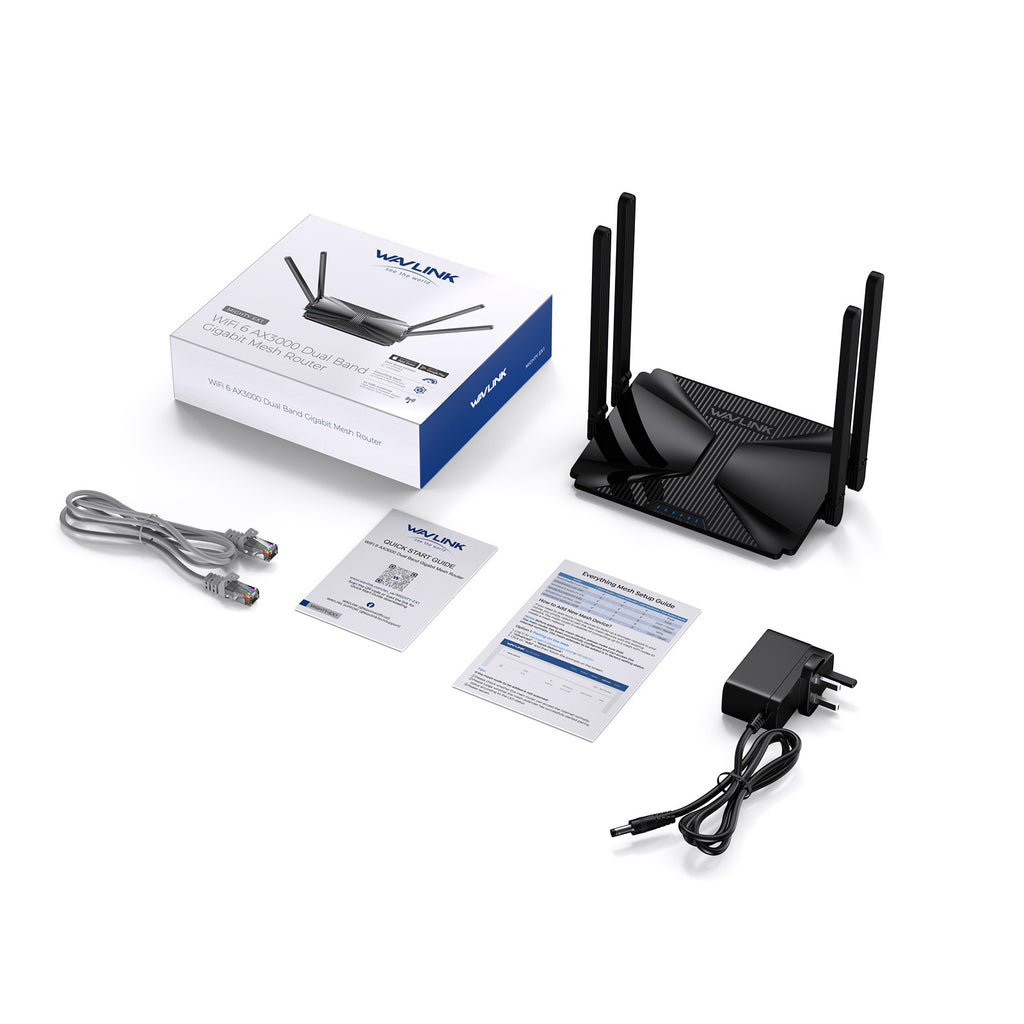AX3000 Double-Band Gigabit Mesh Wi-Fi sans fil 6 Routeur avec 5dBi High-Gain Four-Antenna Des
