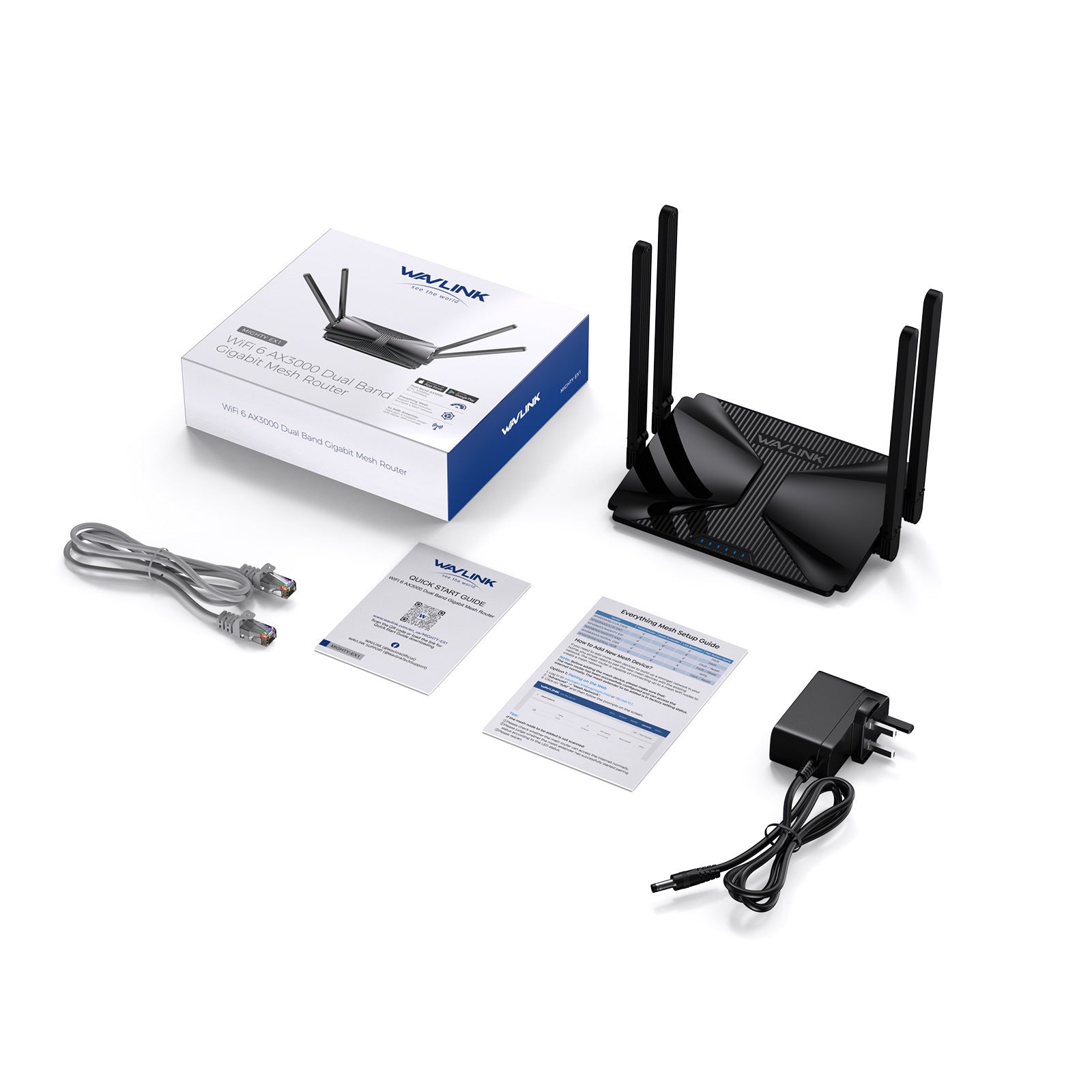 AX3000 Double-Band Gigabit Mesh Wi-Fi sans fil 6 Routeur avec 5dBi High-Gain Four-Antenna Des