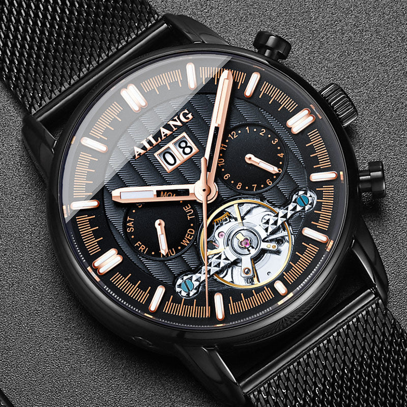Tourbillon Multi-fonctions Montre mécanique automatique homme