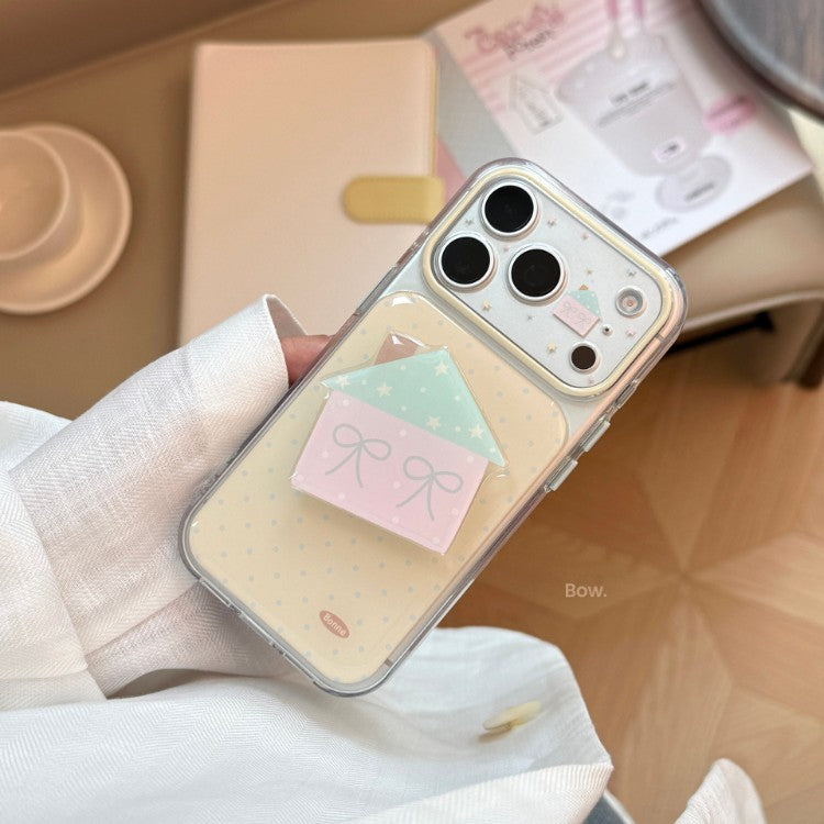 Support de style mignon avec un design de chalet transparent Polka-dot