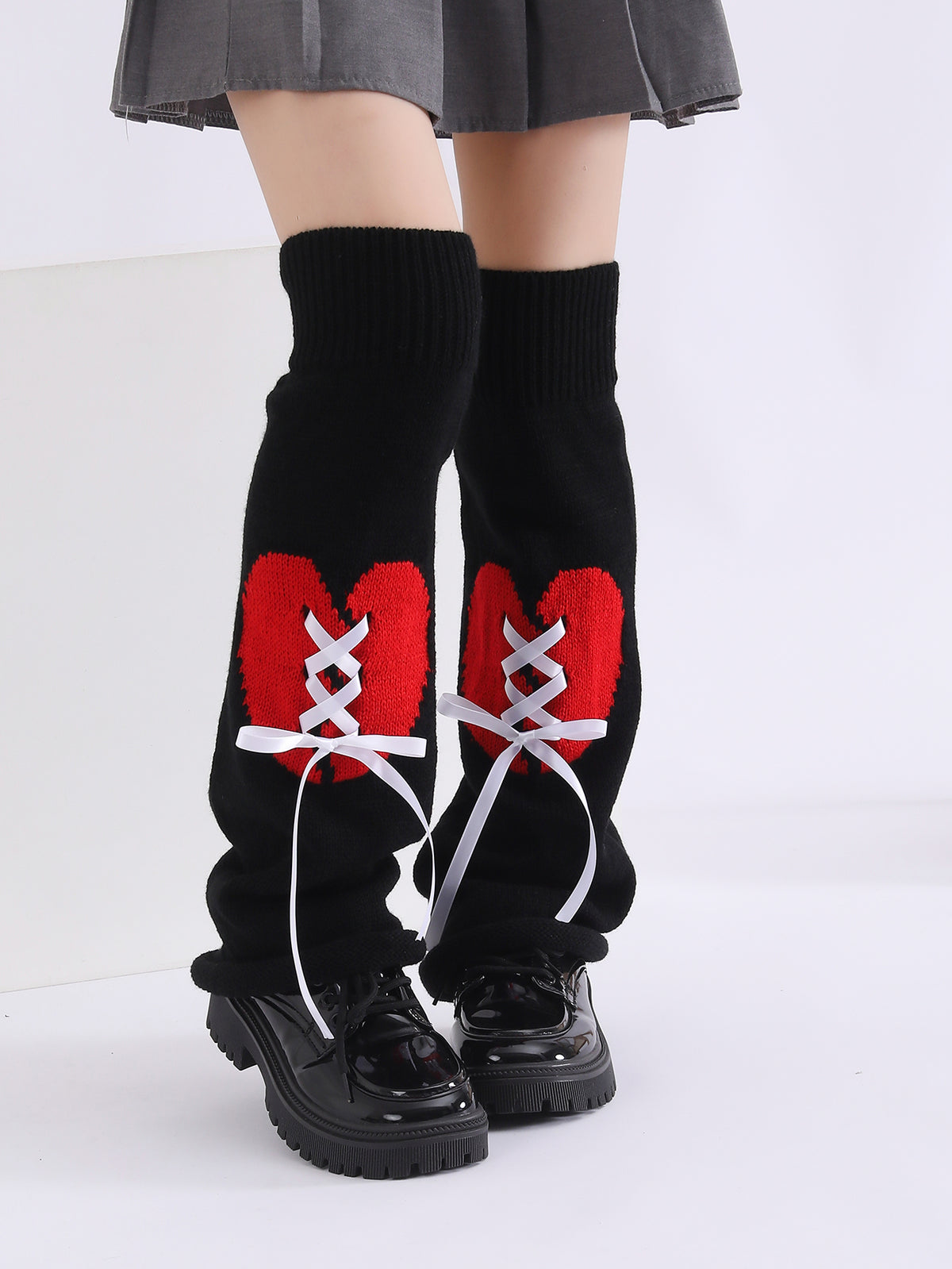 Fashion Y2K gothique tricoté flamboyant amour mignon Lolita Leg Warmer Pour Halloween Party Clubwear