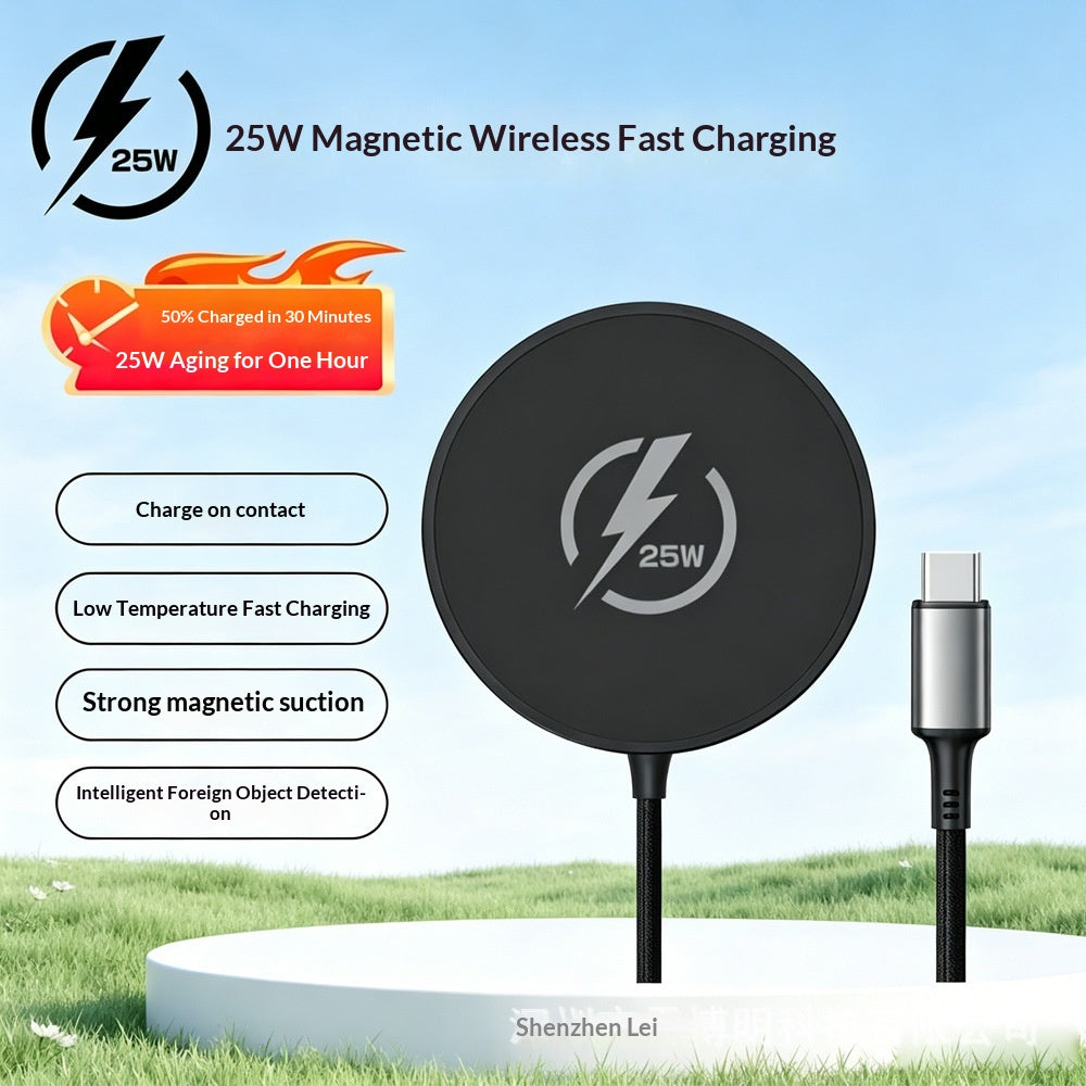 Chargeur rapide sans fil ultra-mince 25W fort avec fixation magnétique