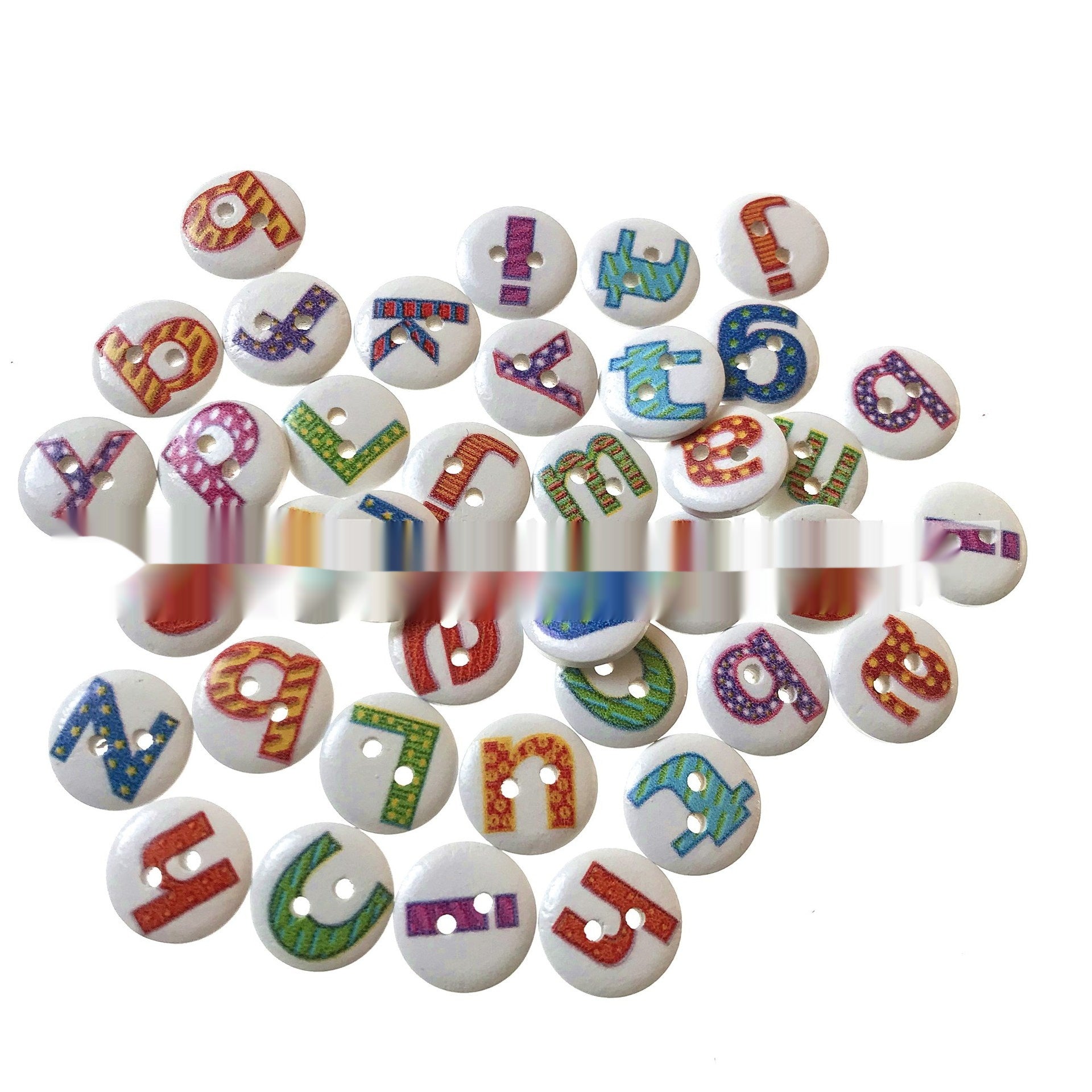 Anglais Alphabet éducation précoce bouton bois