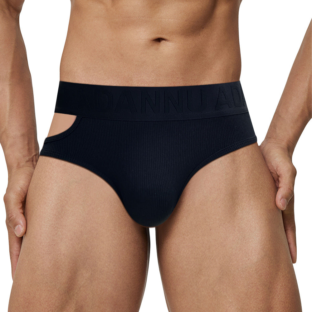 Personnalité Asymétrique Triangle Sous-vêtements Hommes Low Waist Threaded Cotton Sports Dopamine