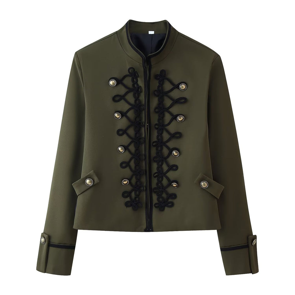 Élégant Blazer avec coussinets et détails de noeud