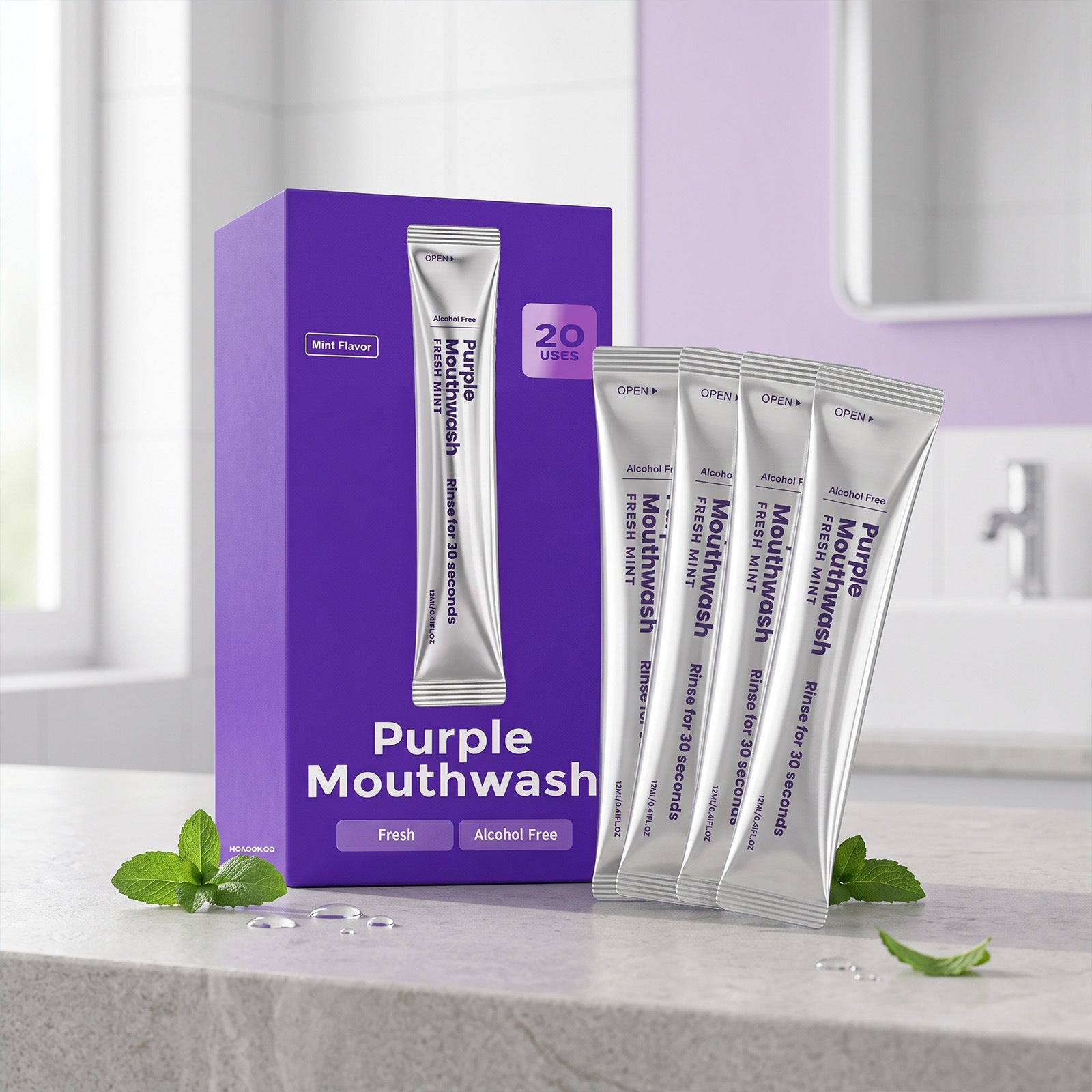 Soins buccaux pourpre