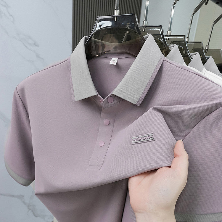 T-shirt à manches courtes pour hommes en soie de glace sans couture