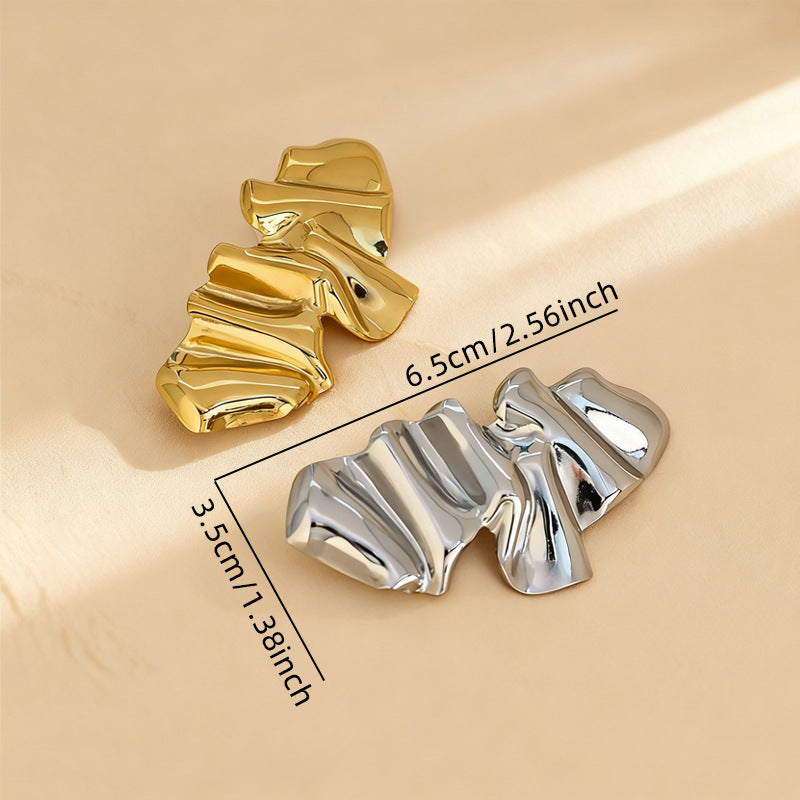 European And American Creative Pleed Light-luxury High-end Glossy Metal Brooch