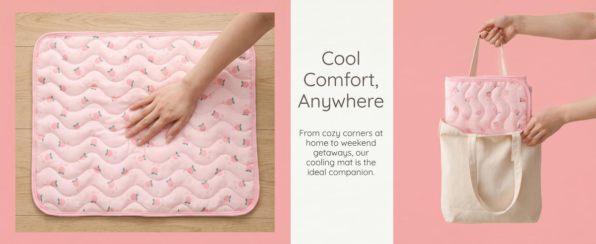 Tapis auto-refroidissant pour chiens et chats Pad de refroidissement pliable d'été avec impression de fruits lavable