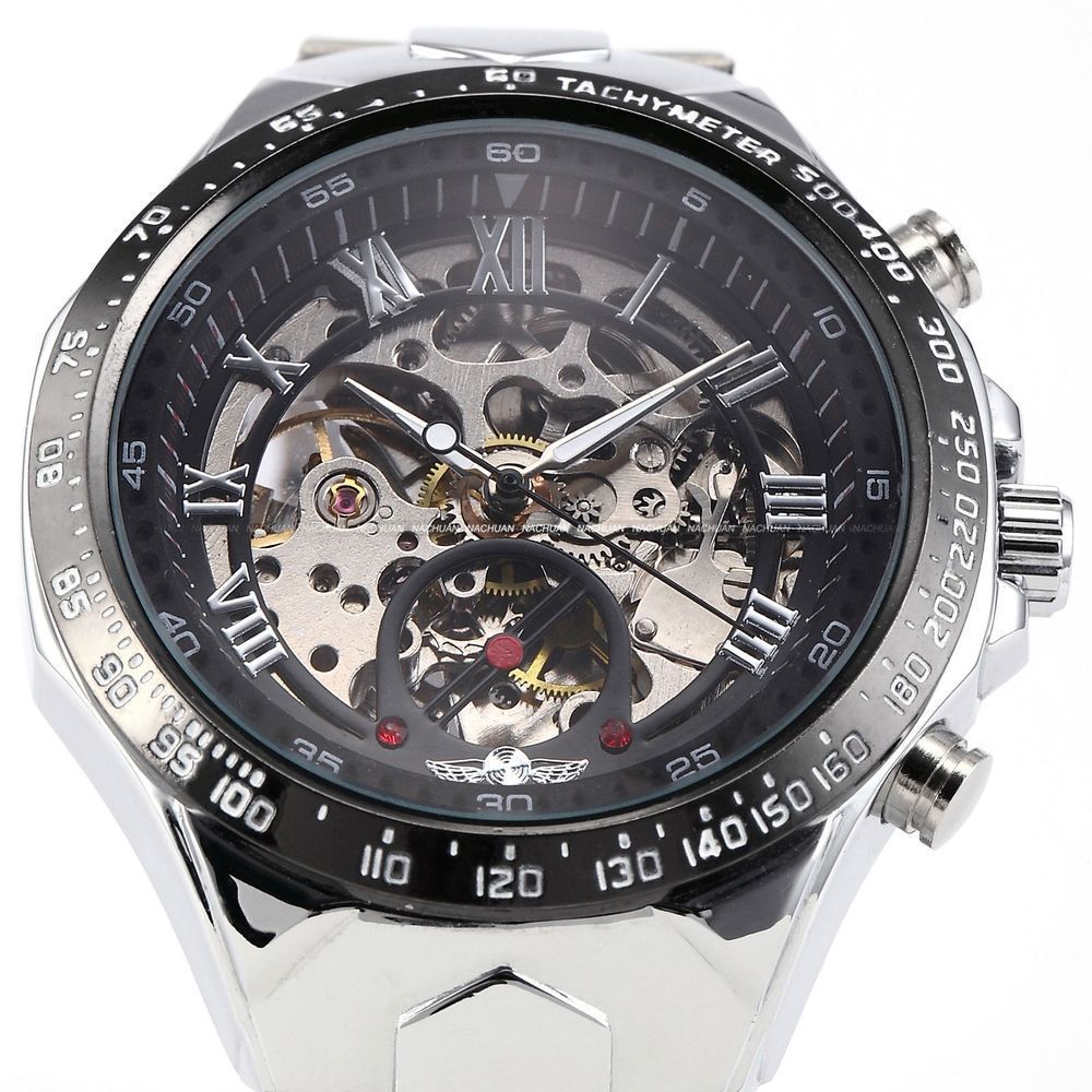 Personnalité homme All-steel Hollow Montre mécanique automatique