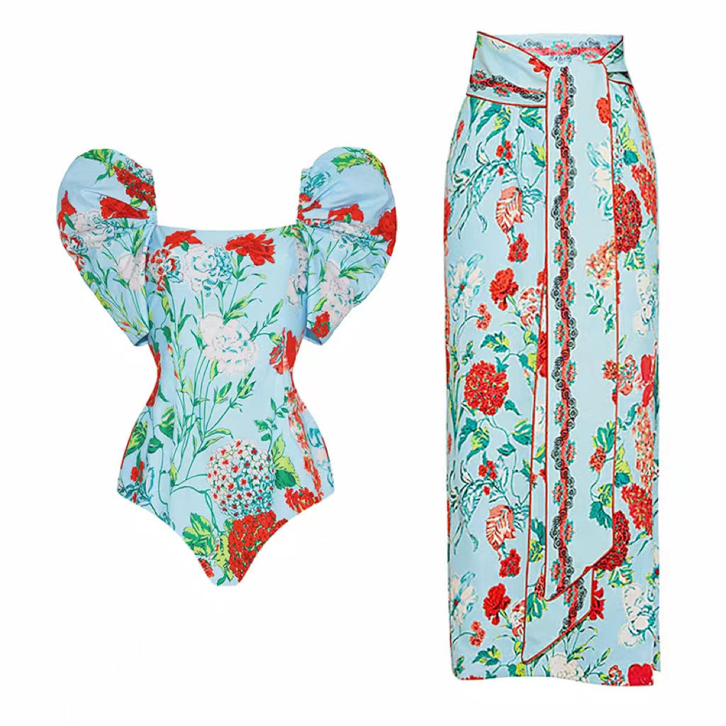 Maillot de bain rétro femme à imprimé fleuri