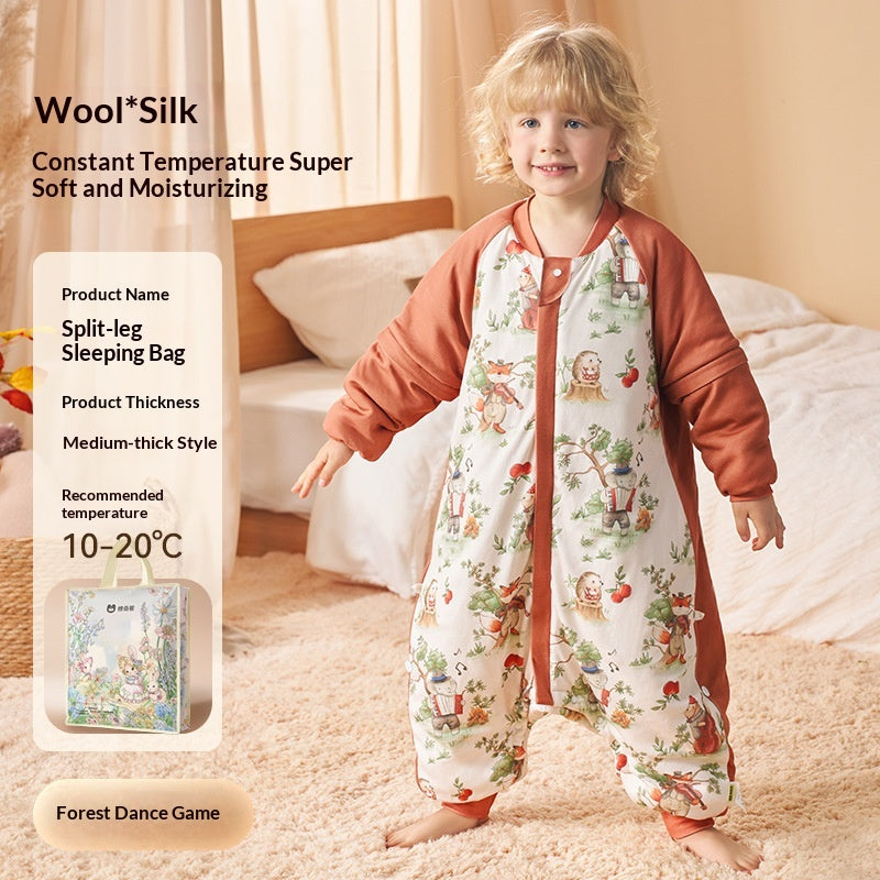 Sac de couchage Laine de soie Automne et hiver Épaisseur Température constante pour les enfants
