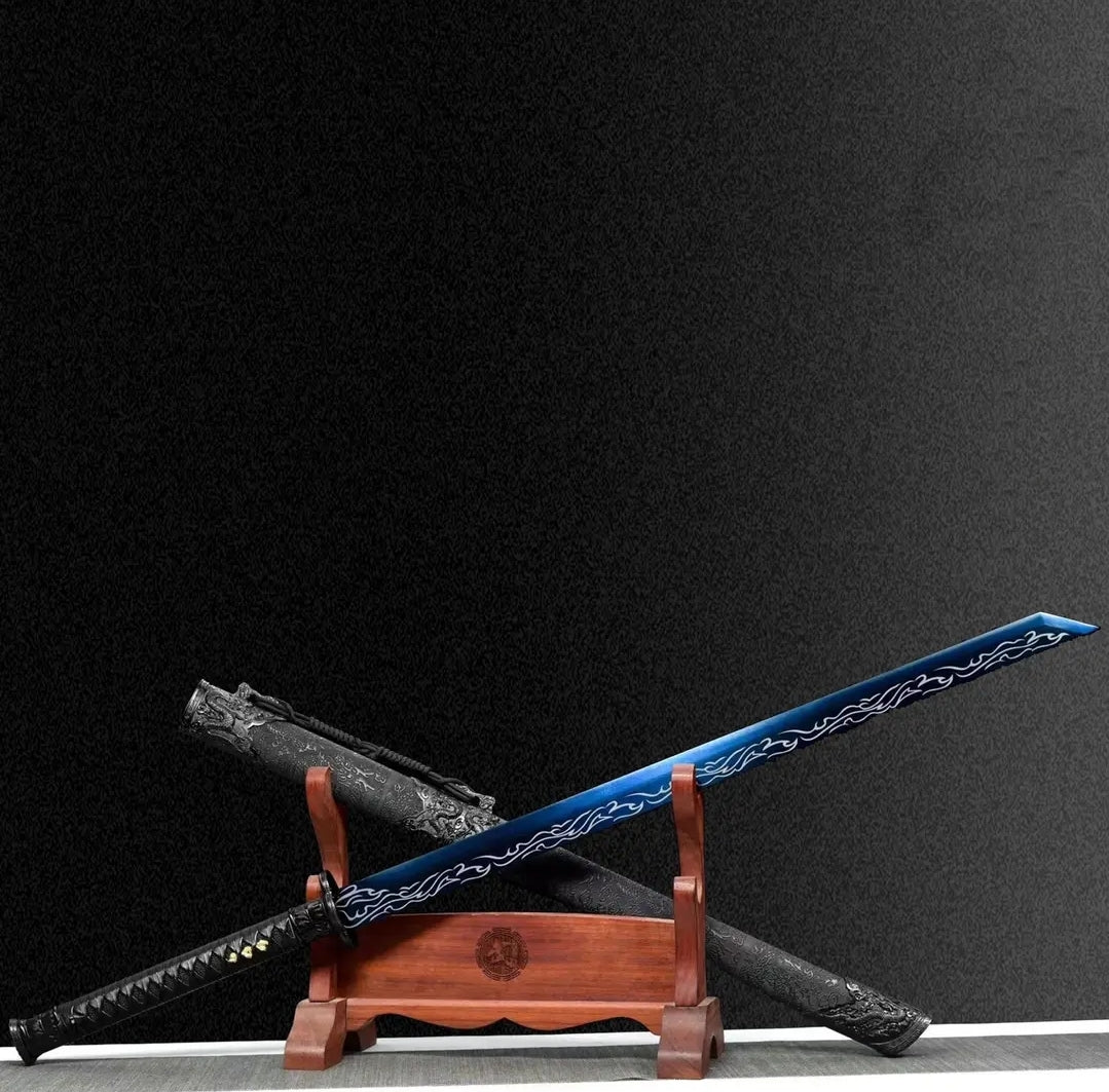 Liuing Integral Tang Dynasty Horizontal Sword Haute Acier Manganèse Auto-Défense Cold Weap