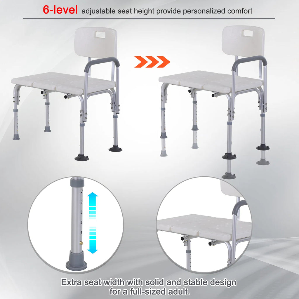 Chaise de transfert en aluminium avec pieds antidérapants