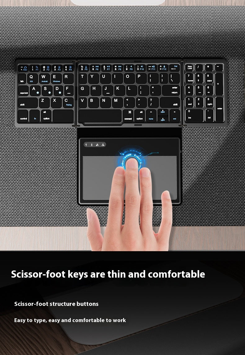 B055 Business Leather Large Touch Version Bluetooth pliant clavier