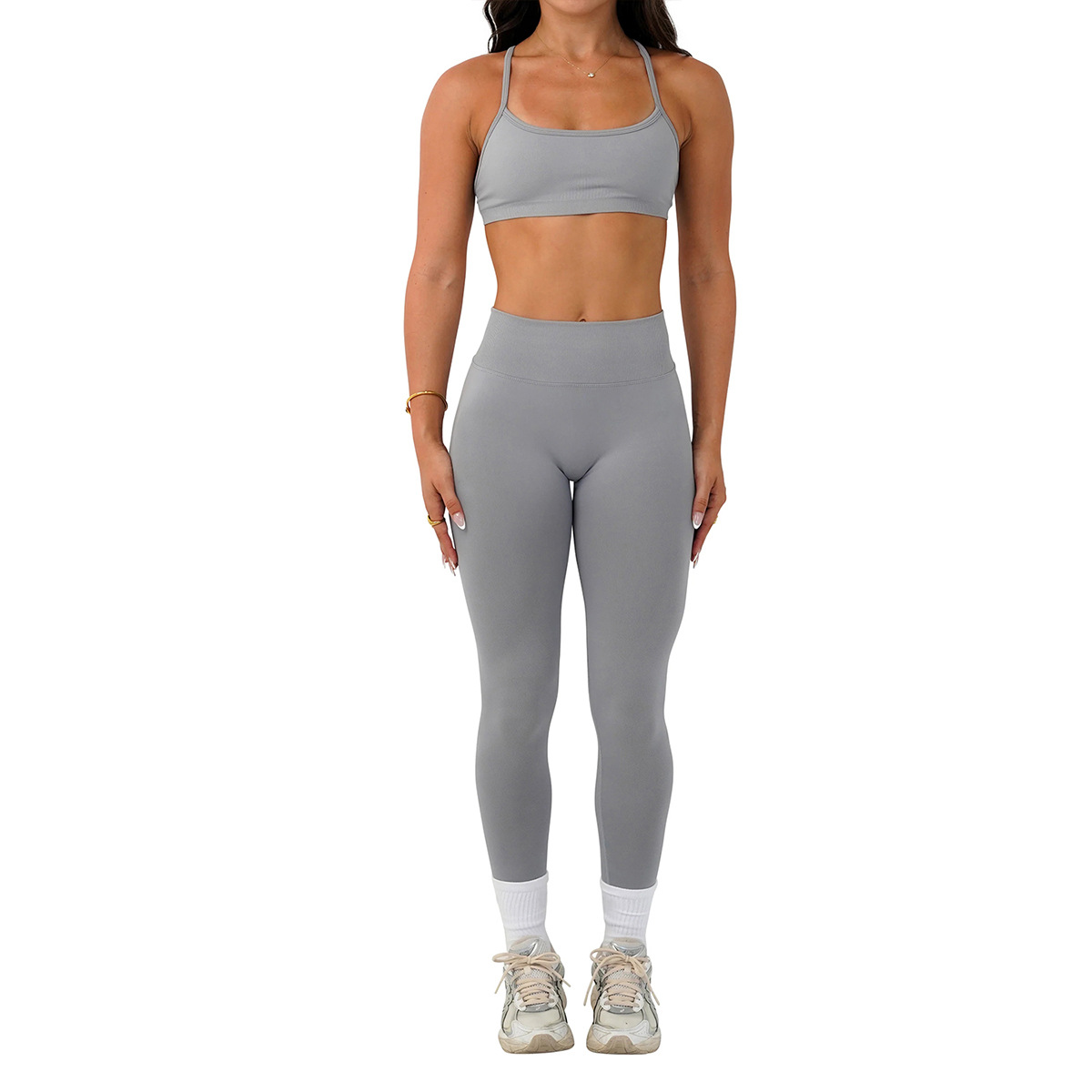 Sans couture Tight Yoga Outfit with Back V Waist-Cinching Design