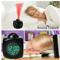 Réveil LED Affichage LCD numérique Voix Parler Météo Snooze USB