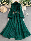 Robe de lanterne en dentelle rétro pour femmes