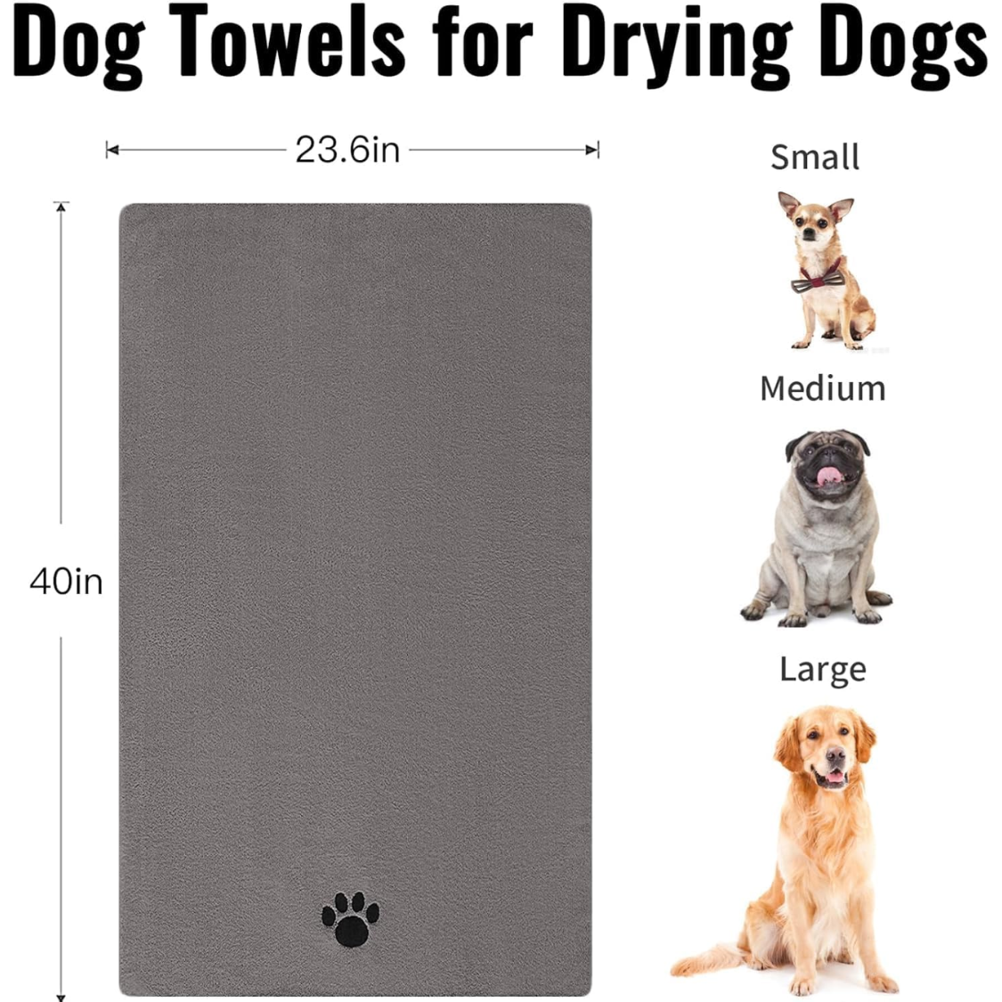 Microfiber dog towel, 2-pack, ultra absorbent