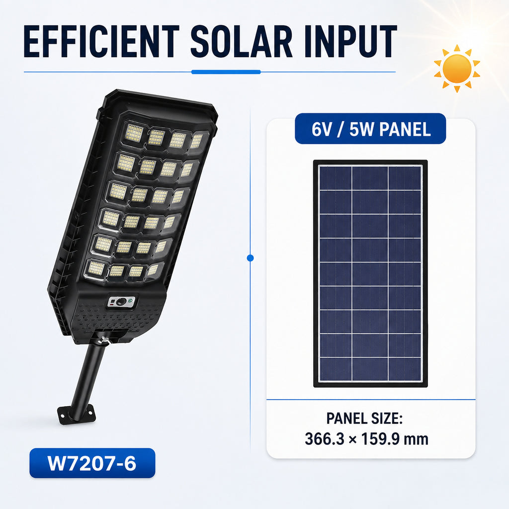 Solar Powered Motion Sensor Outdoor Light W7207 6 Noir pour Garden Yard Street Wall LED
