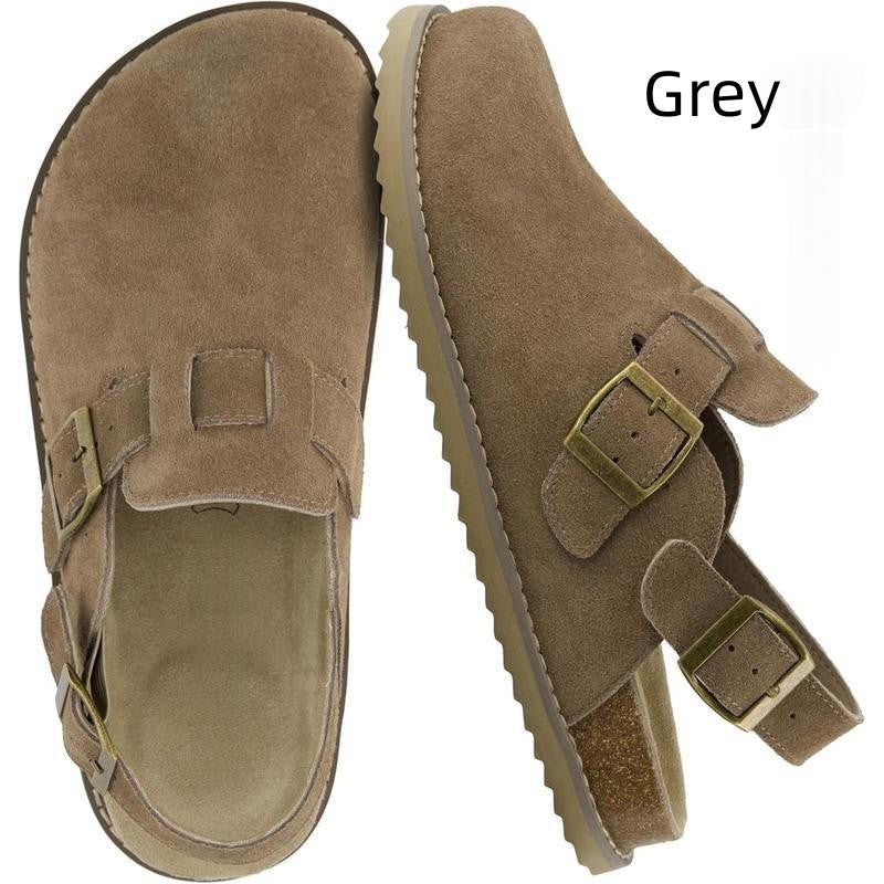 Femmes Suede Buckle Mules Chaussures