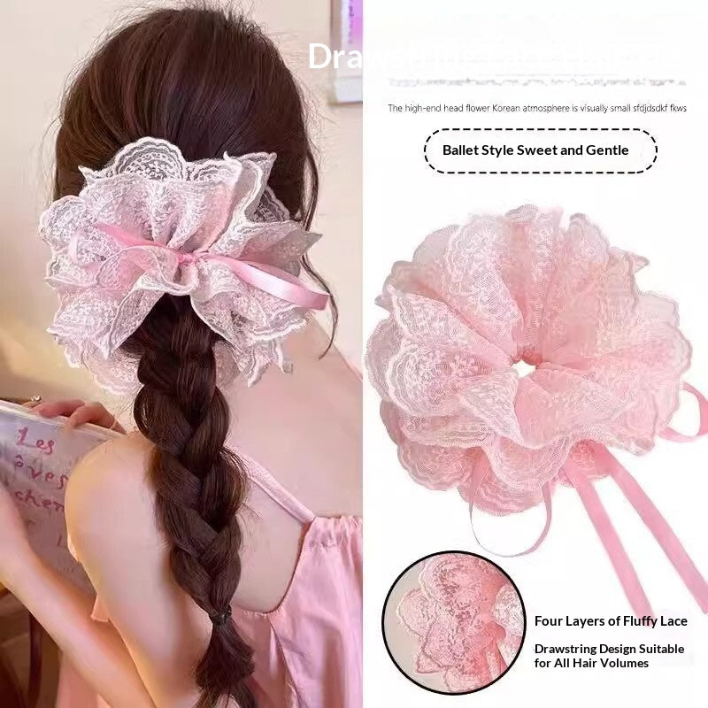 PrintempsSummer Vibe Dentelle réglable Scrunchie pour les femmes