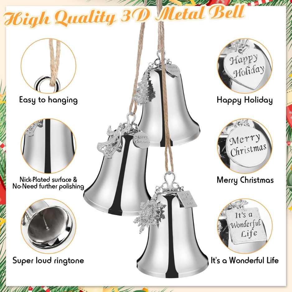 1 Ensemble de grands ornements de cloches de Noël