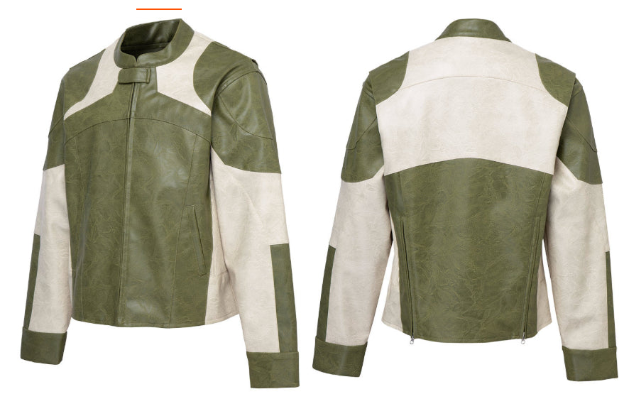 Veste en cuir Biker détendue, détendue