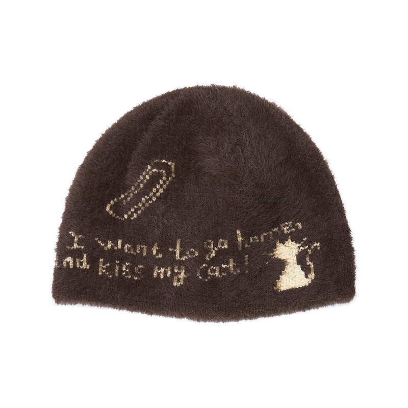 Chapeau à froid tricoté original Polyvalent Chapeau tricoté Niche Face Petite protection de l'oreille Knitted Ha