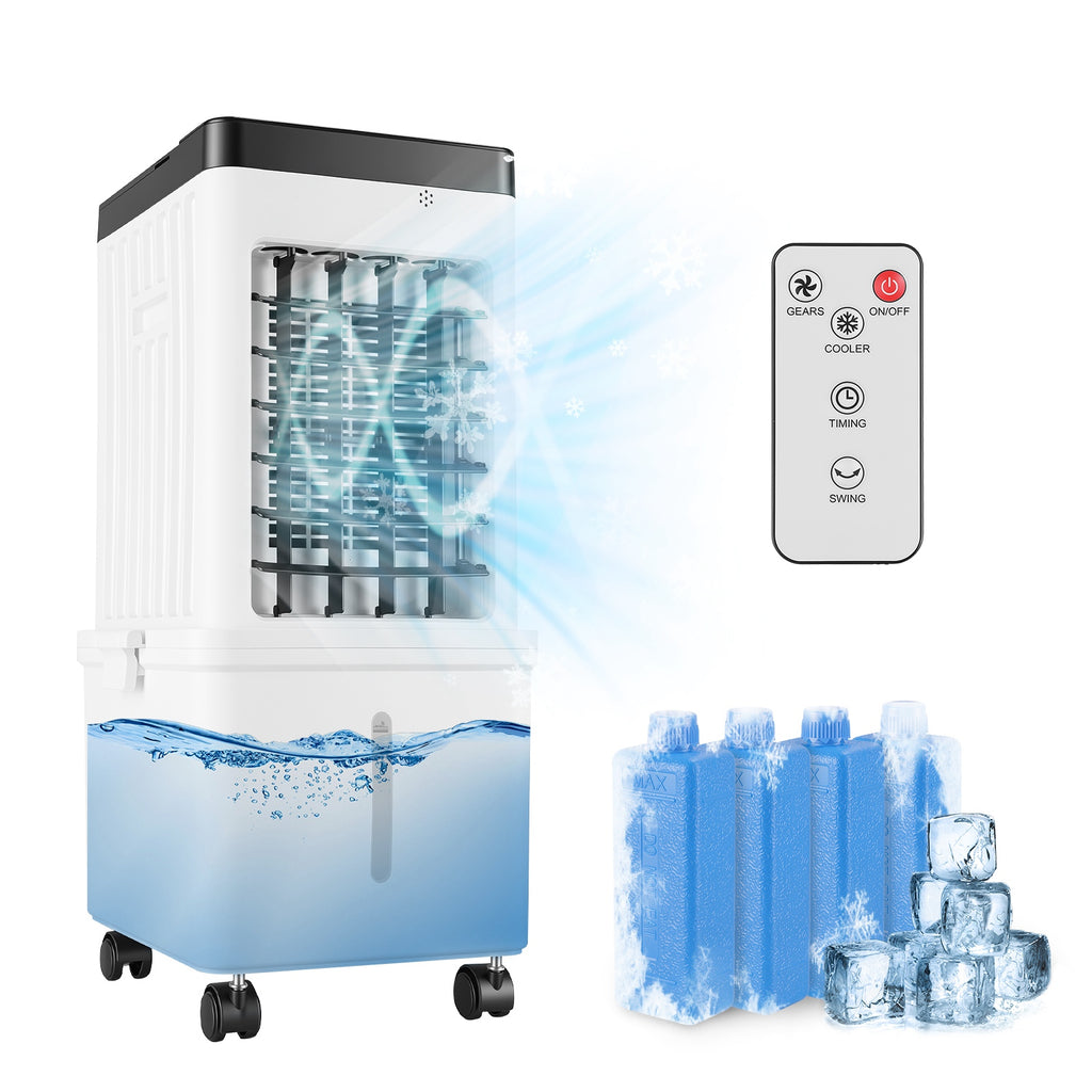 Ventilateur de refroidisseur d'air portable 12L Climatiseur par évaporation avec double touche de réservoir d'eau à 3 vitesses