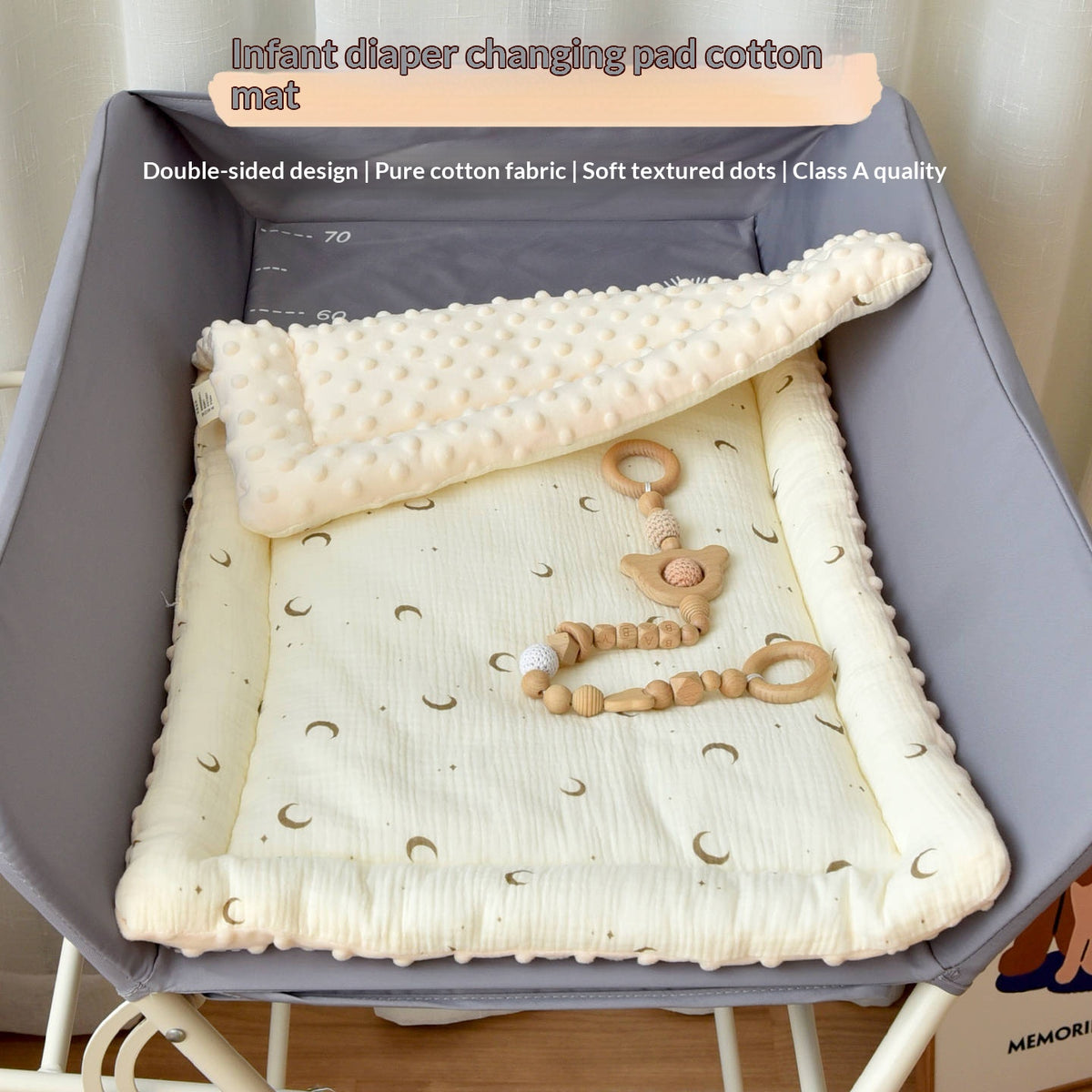 Pad de coton pour les tables de changement de bébé adapté pour toutes les quatre saisons