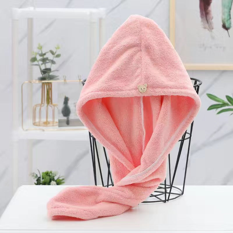 Double-layer thick super-absorbent hair drying cap