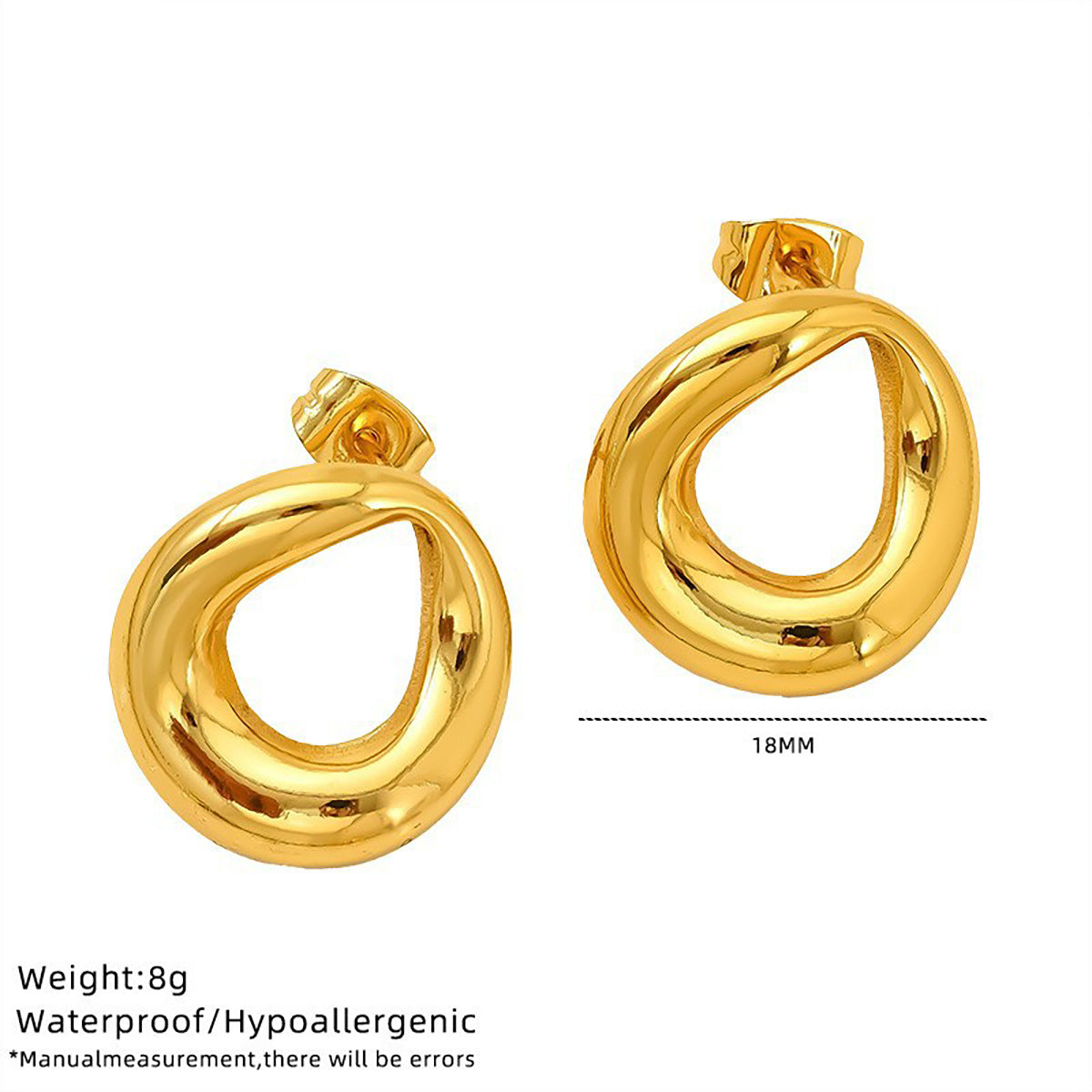 Boucles d'oreilles tendance et accrocheur Une boucle ronde corsée avec électroplaquage