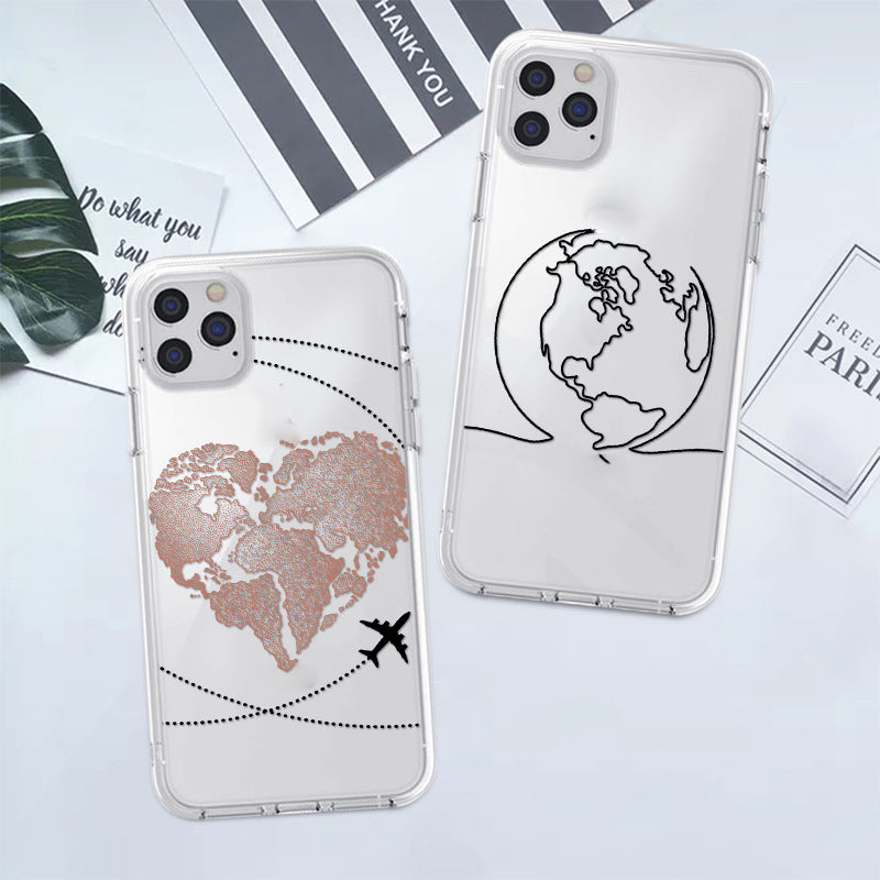 Carte de mode Étui téléphonique en silicone transparent