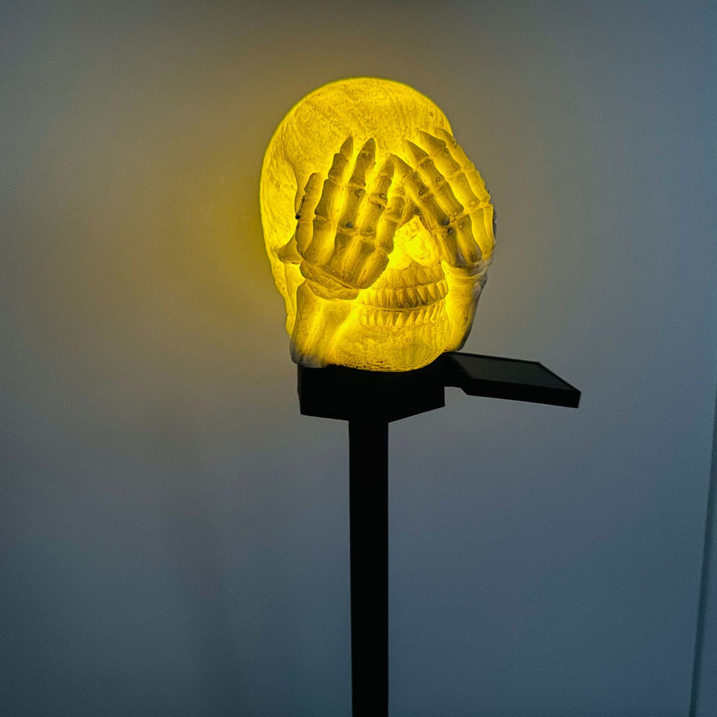 Lanterne en résine pour décors d'Halloween sur le thème du crâne