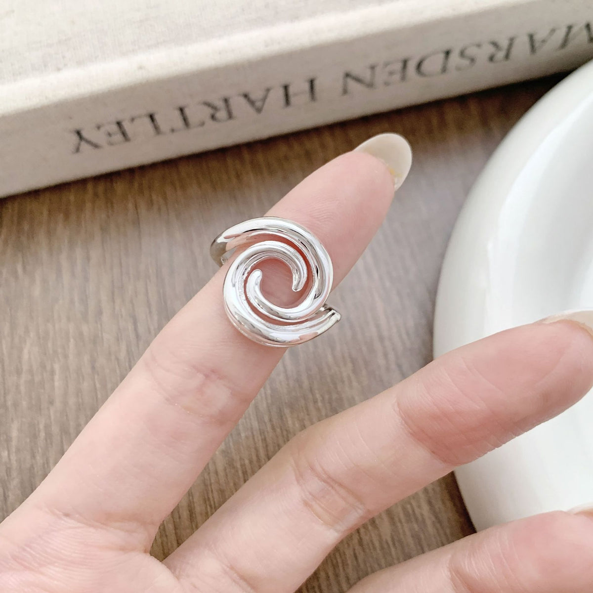 Femmes Minimaliste Ligne Circle Anneau ouvert