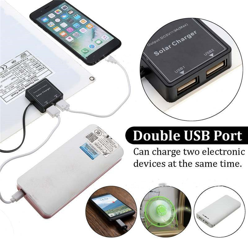 Chargeur extérieur Polysilicon Batterie Double USB Interface Panneau solaire