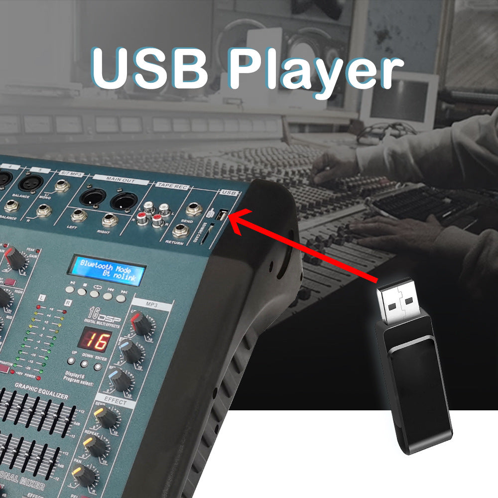 Console de son haute puissance de canal du mélangeur d'égaliseur Bluetooth amplificateur de puissance avec 16DSP