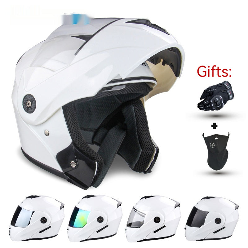 Motorcycle électrique double objectif exposé hommes et femmes casque de moto