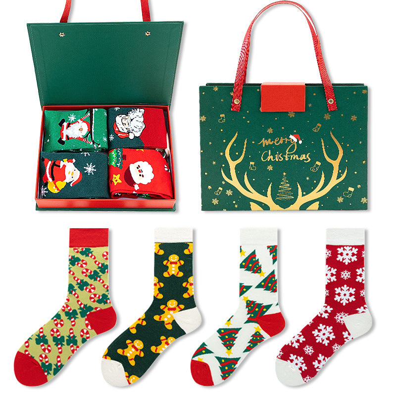 Santa Snowman Chaussettes en coton cartoon