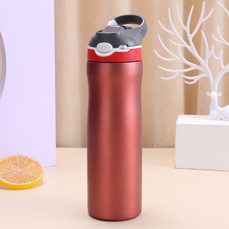 Bouteille d'eau en acier inoxydable 316 avec paille pour adultes