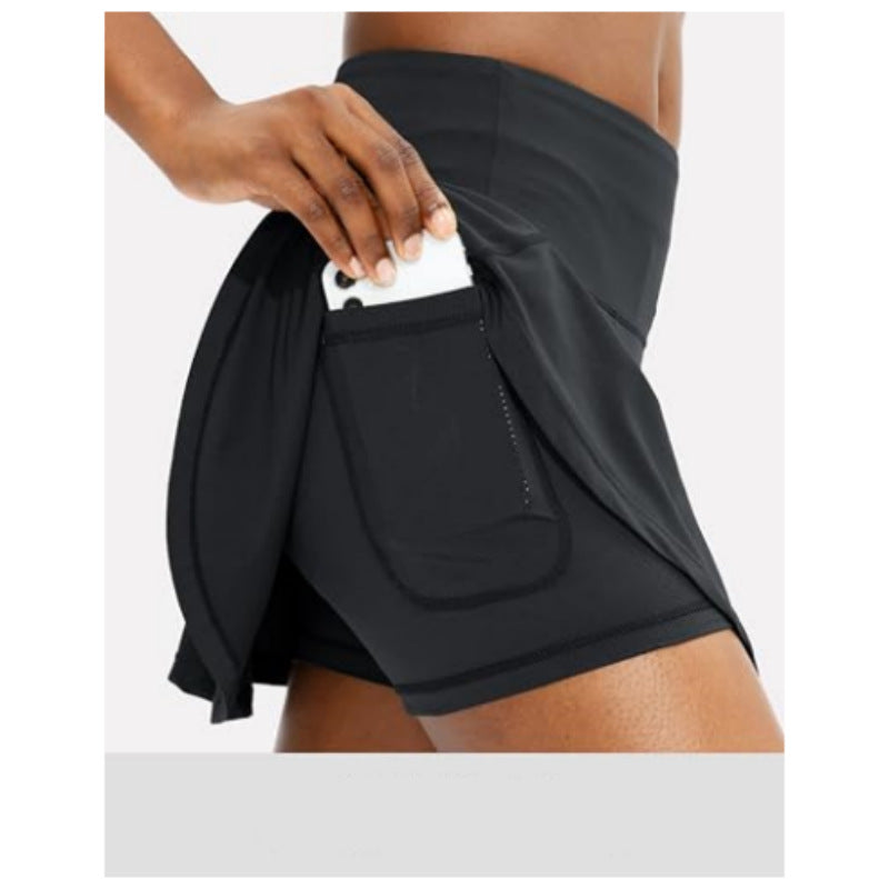 Amazon Summer Jupe de tennis plissé pour femmes Retour ceinture Pocket High Waist Outdoor Sports Golf