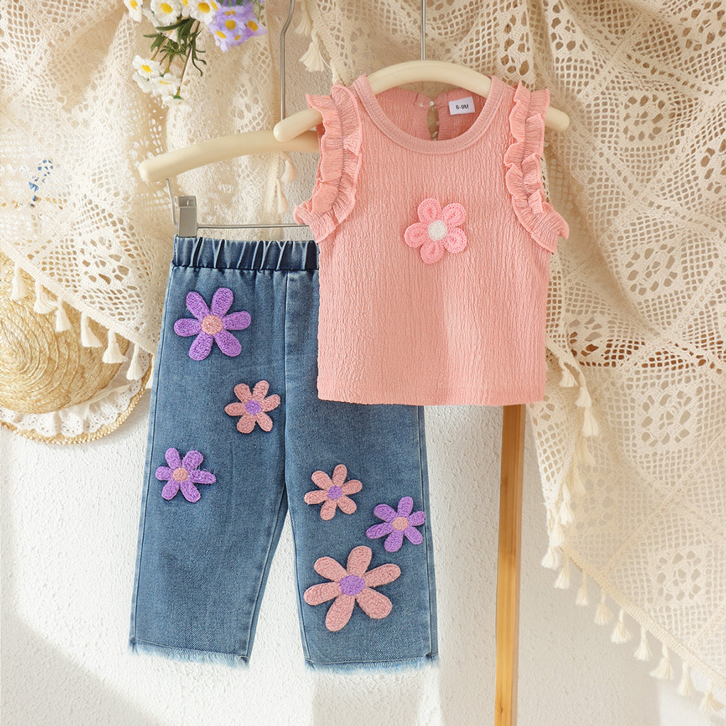Vest Long Pantalons Enfants Vêtements Ensemble de deux pièces