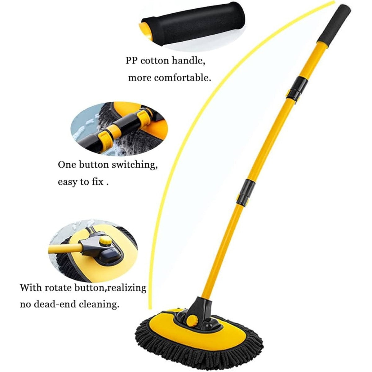 Kit de brosse télescopique de lavage de voiture Mop outil de nettoyage de véhicule à manches longues